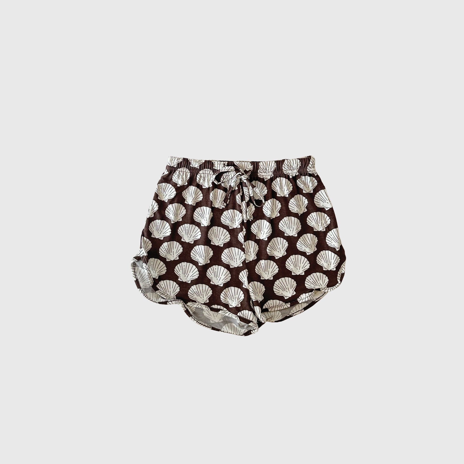 Girls Bamboo Biker Short Set in Seashells Print