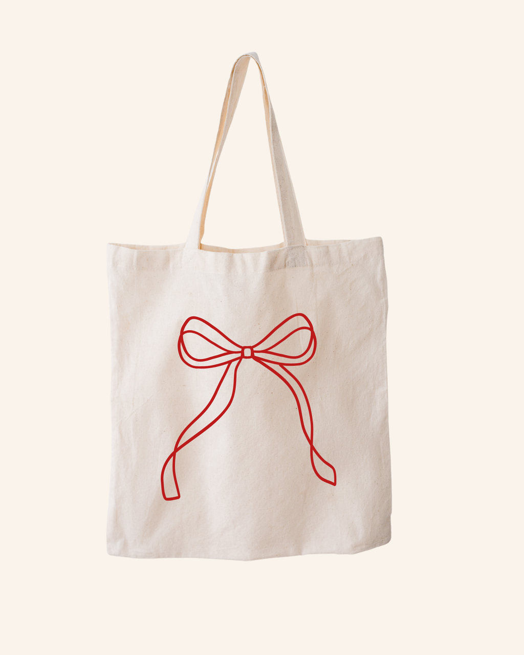 Reusable Canvas Gift Bag with Bow Accents, Coquette Style Tote