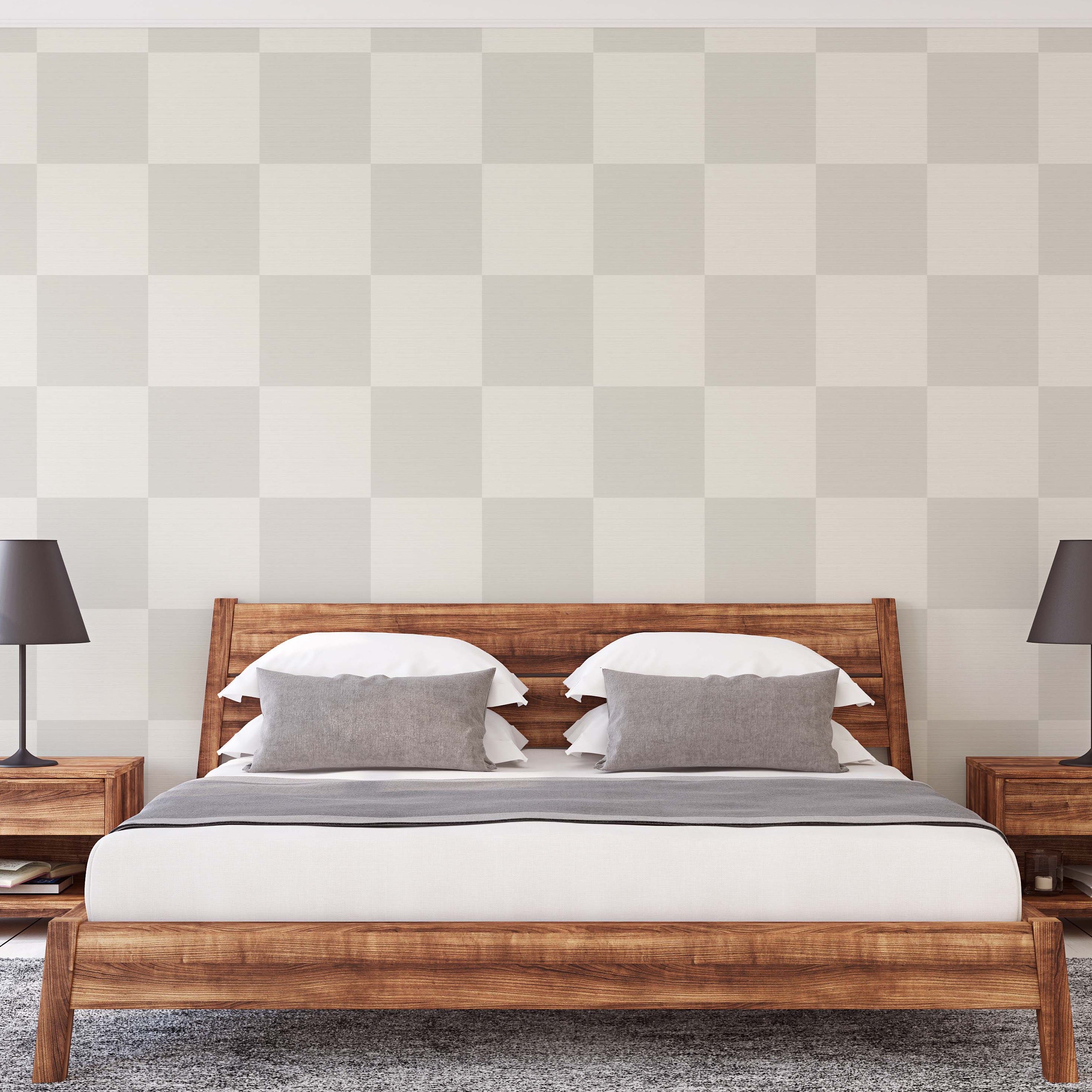 Bowie Geometric Removable Wallpaper in White and Light-Grey