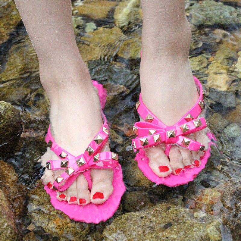 Bowknot Summer Slides - Cute Flat Beach Sandals