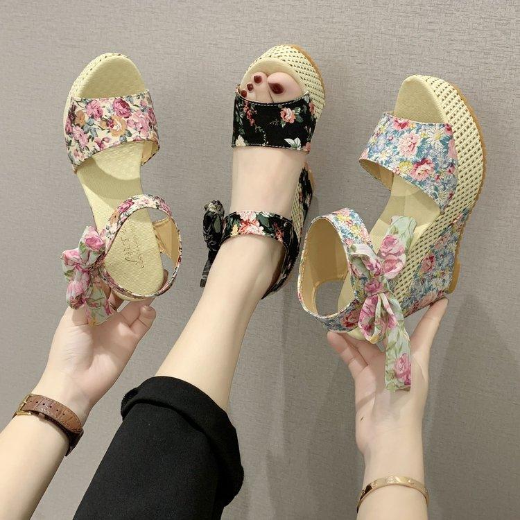Women's Bowknot Platform High Heel Sandals Lace Up Dress Shoes