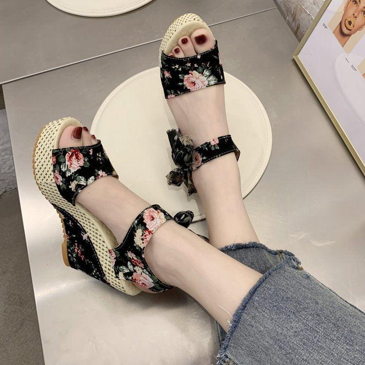 Women's Bowknot Platform High Heel Sandals Lace Up Dress Shoes