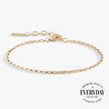 Classic box link chain bracelet in a polished finish for versatile layering.