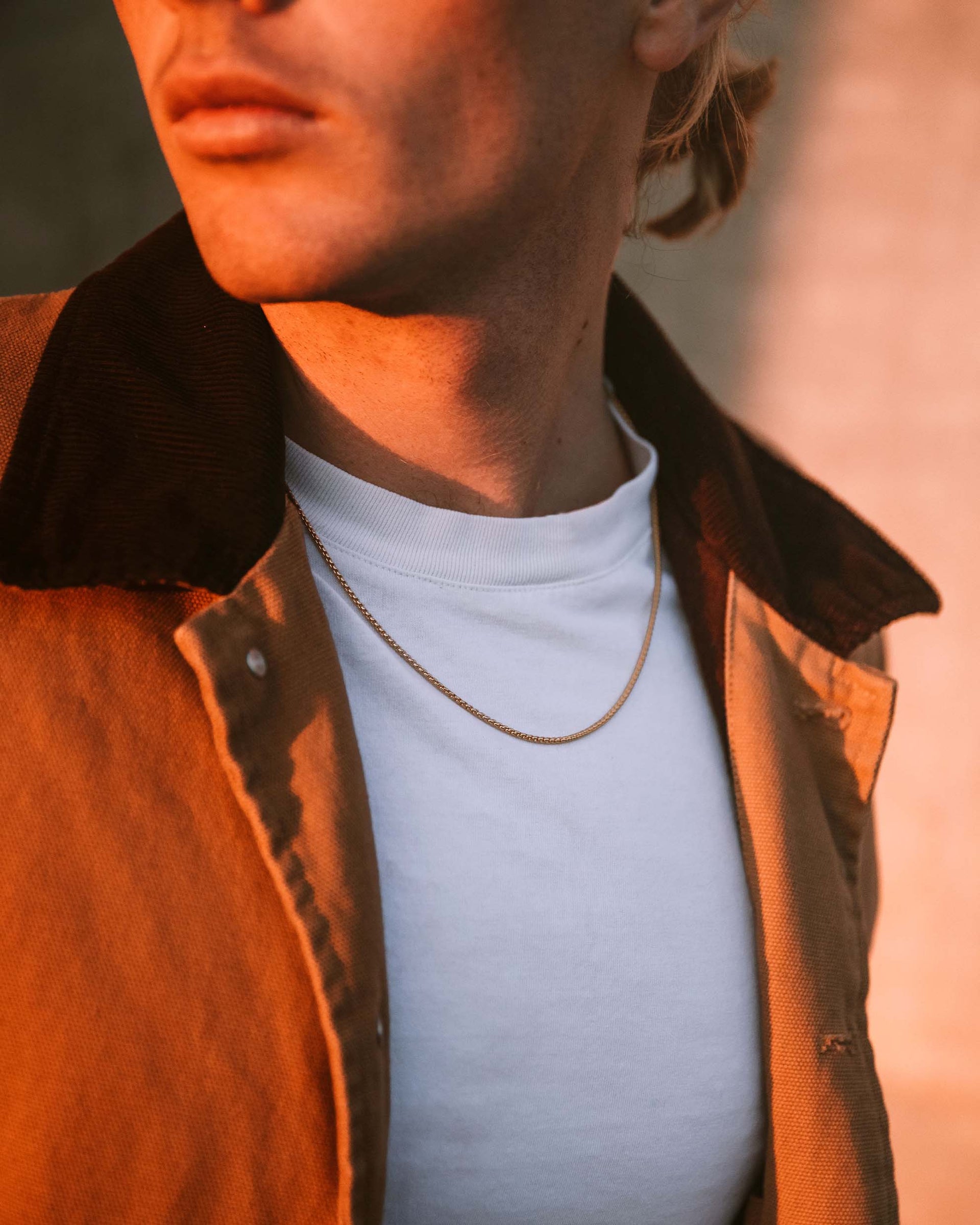 2MM Box Chain Necklace in 14K Gold Plated Sterling Silver