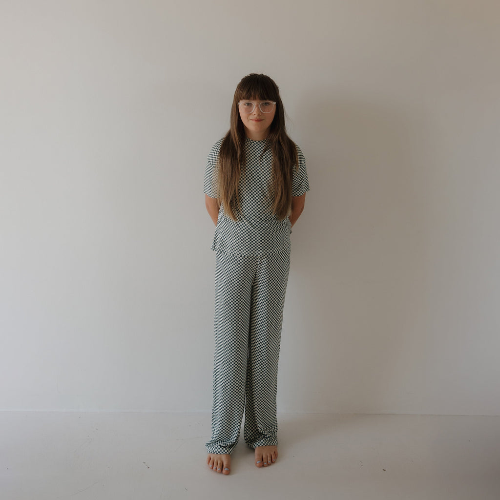 Child Boxy Tee Lounge Set | Lucky Micro Check