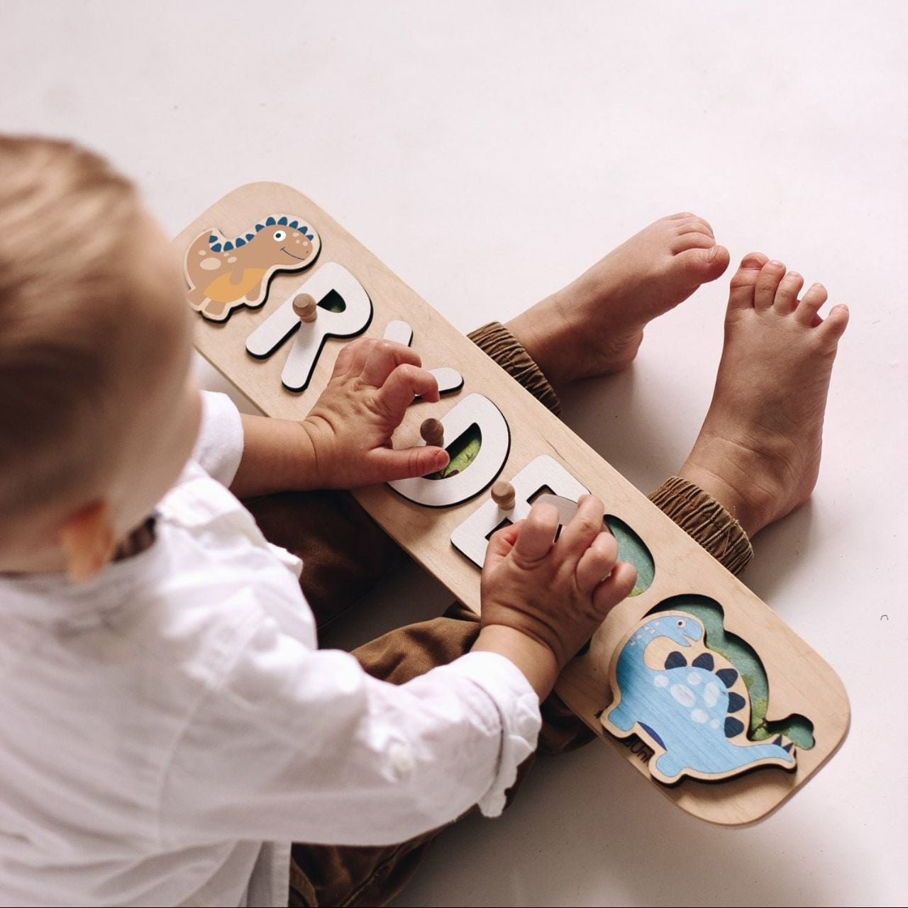 Personalized Dinosaur Name Puzzle - Custom Wooden Kids Toy