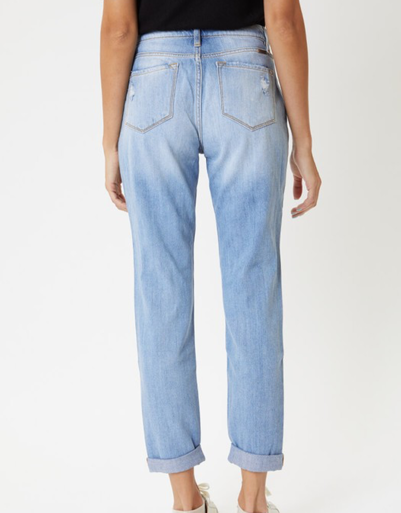 Distressed Boyfriend Jeans for Women - 100% Cotton Denim