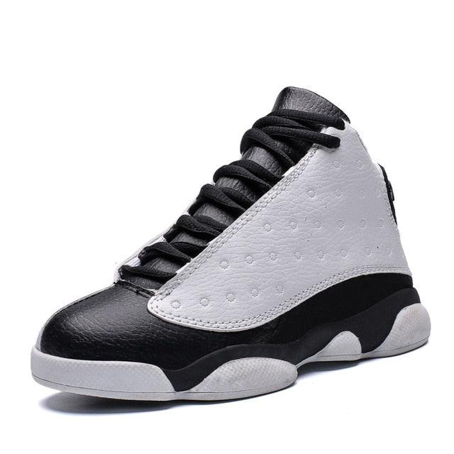 Boys High-Performance Leather Basketball Sneakers - Non-Slip