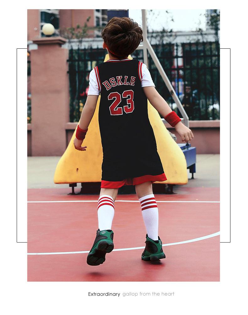 Boys High-Performance Leather Basketball Sneakers - Non-Slip