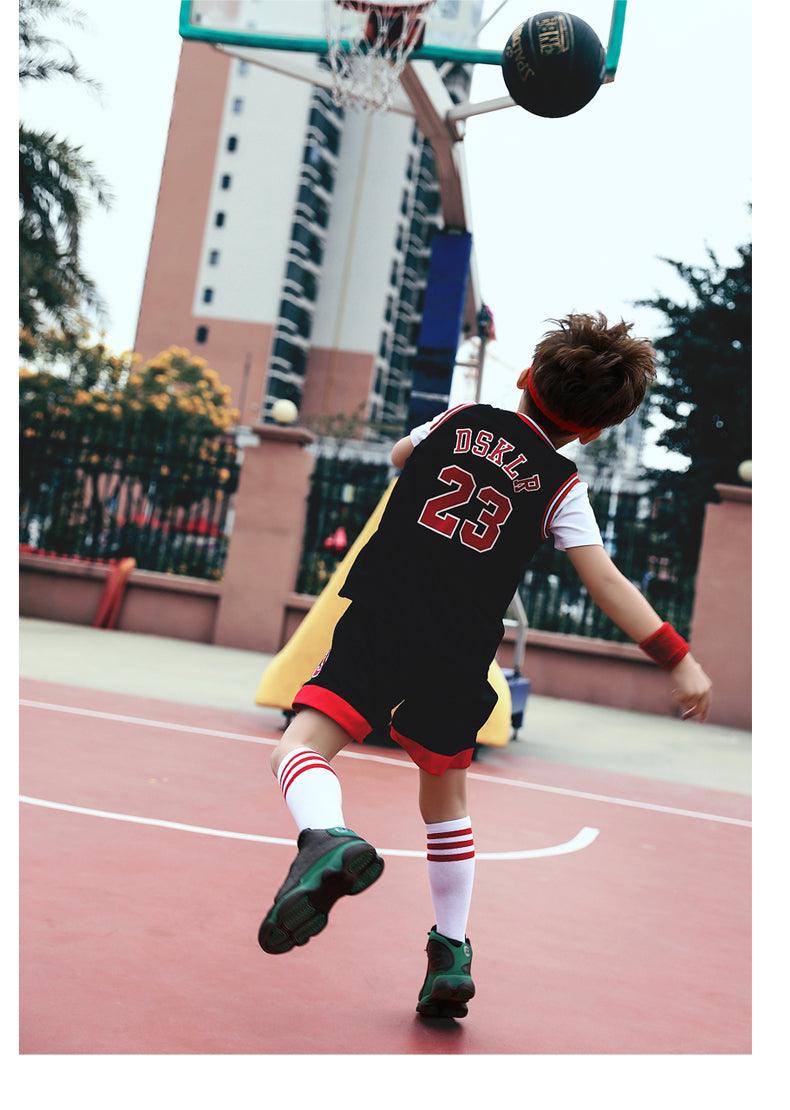 Boys High-Performance Leather Basketball Sneakers - Non-Slip
