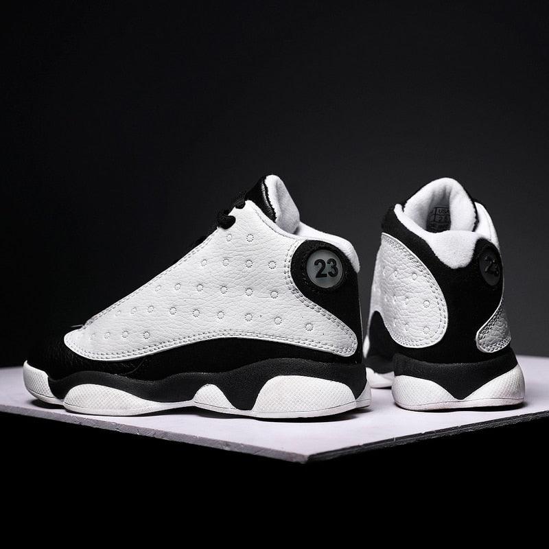 Boys High-Performance Leather Basketball Sneakers - Non-Slip