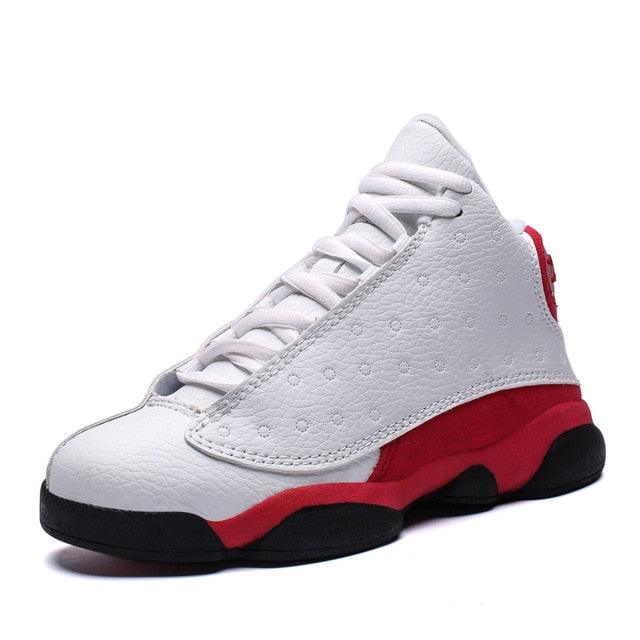 Boys High-Performance Leather Basketball Sneakers - Non-Slip