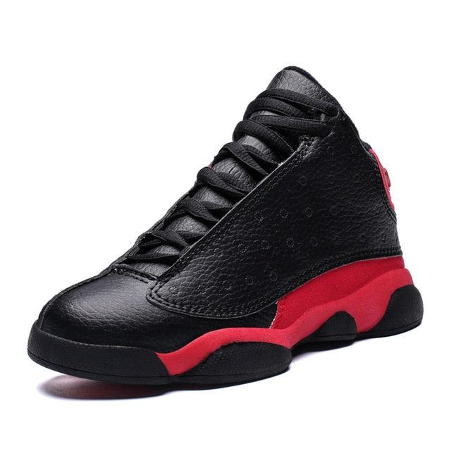 Boys High-Performance Leather Basketball Sneakers - Non-Slip