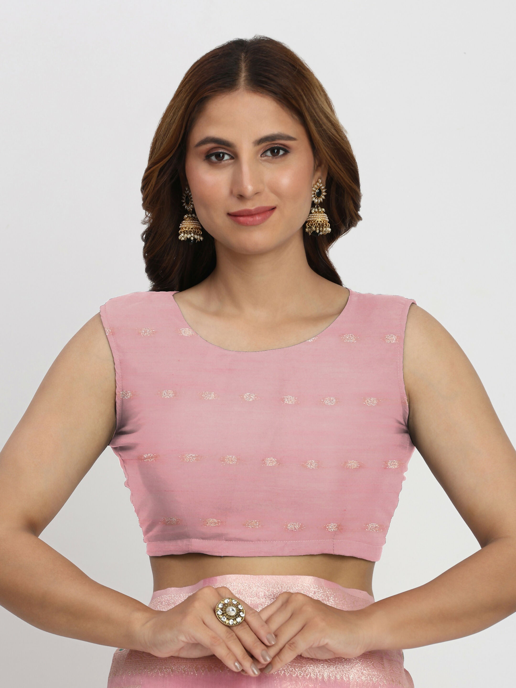 Light Pink Linen Cotton Saree - Elegant & Lightweight Ethnic Wear