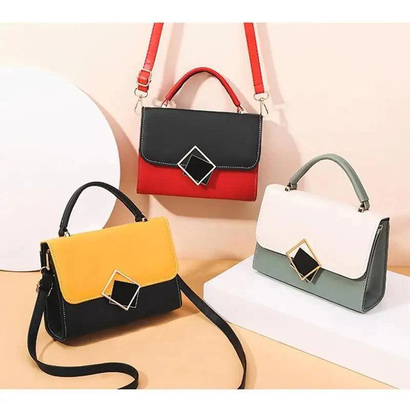 Candy Color Leather Crossbody Bag, Stylish Mini Flap Phone Purse