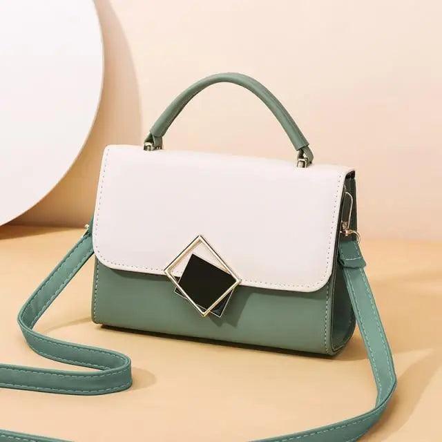Candy Color Leather Crossbody Bag, Stylish Mini Flap Phone Purse