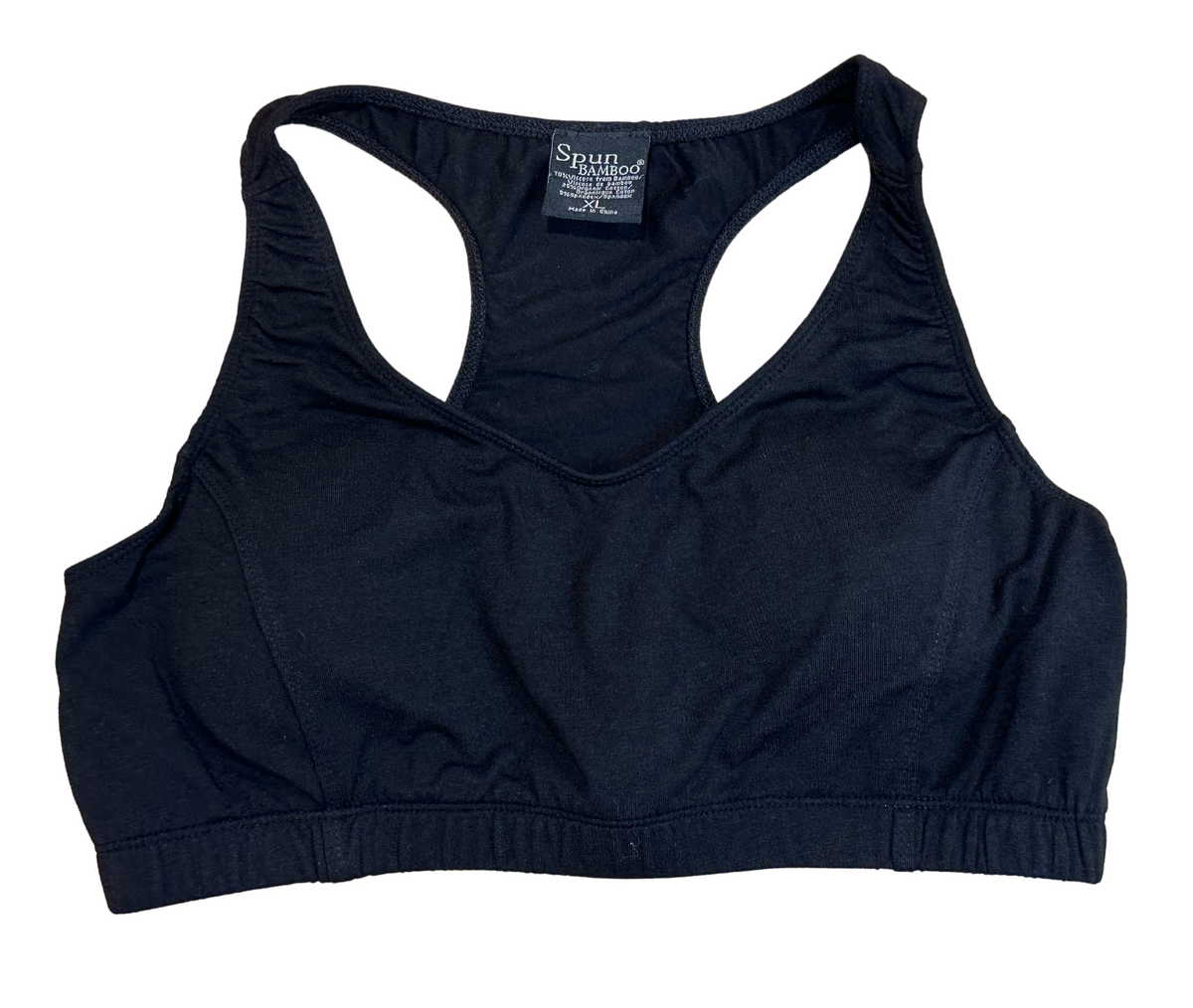 Women's Bamboo Padded Sports Bra - Black