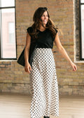 Braylyn Polka Dot Maxi Skirt | High-Waist A-Line