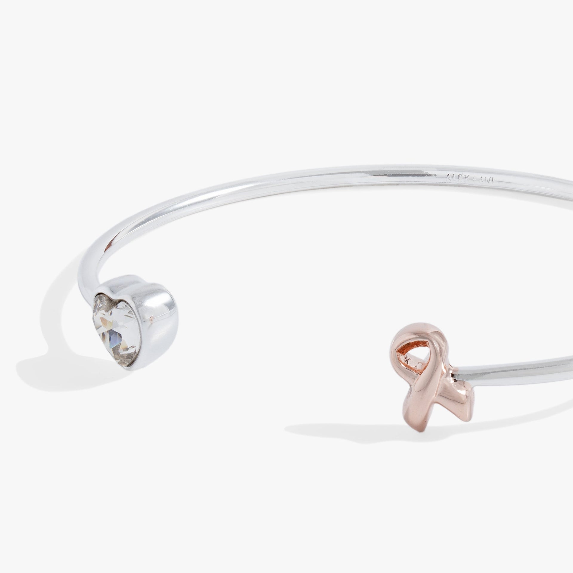 Pink Ribbon Breast Cancer Awareness Flex Cuff Bracelet