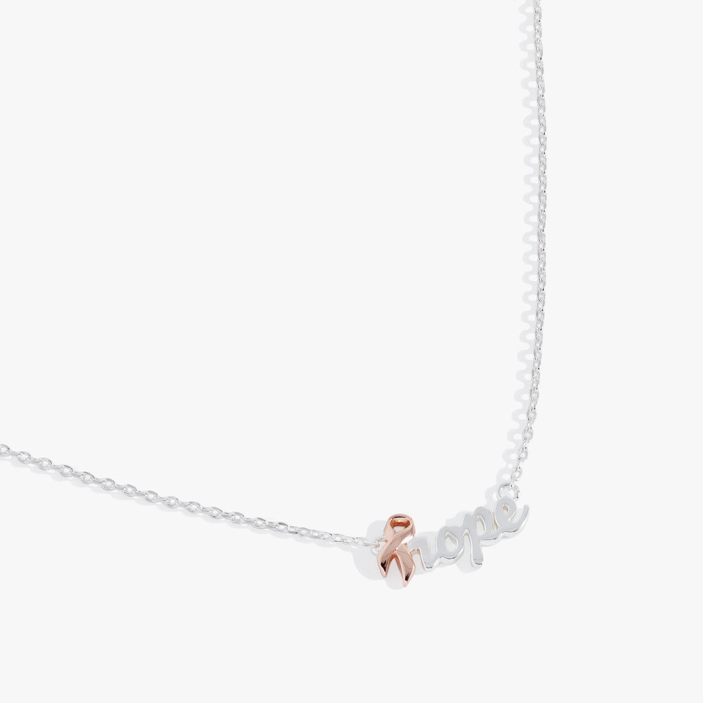 Hope Pink Ribbon Breast Cancer Awareness Pendant Necklace