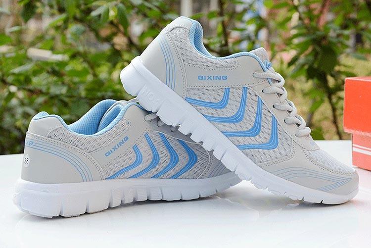 Women's Breathable Mesh Athletic Running Sneakers - Lightweight Lace Up