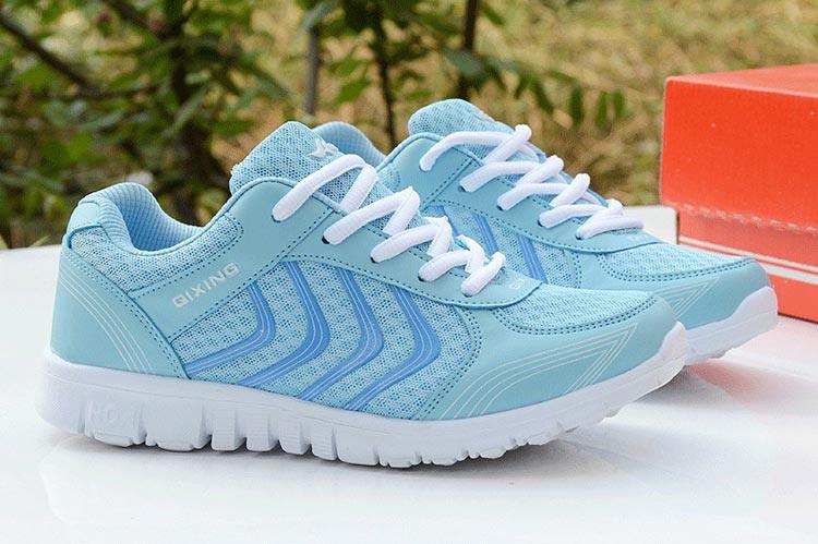 Women's Breathable Mesh Athletic Running Sneakers - Lightweight Lace Up
