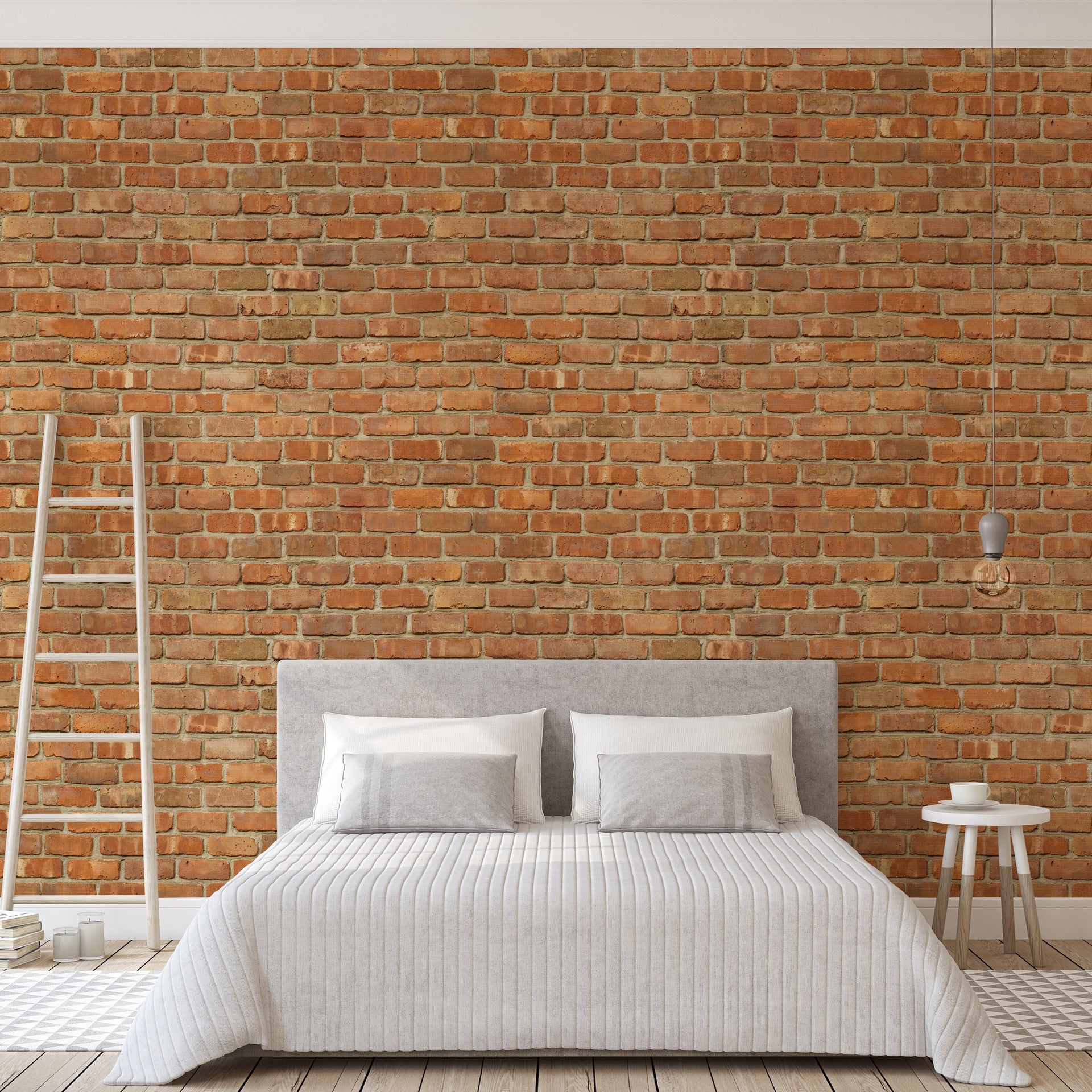 Brick Pattern Removable Wallpaper in Red & Brown