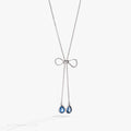 Delicate gold-tone bow slider necklace with adjustable 30-inch chain