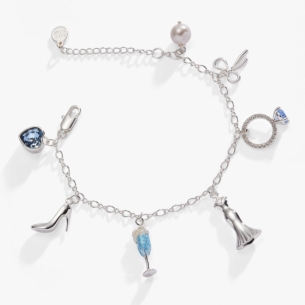 Bridal Multi-Charm Adjustable Chain Bracelet for Weddings