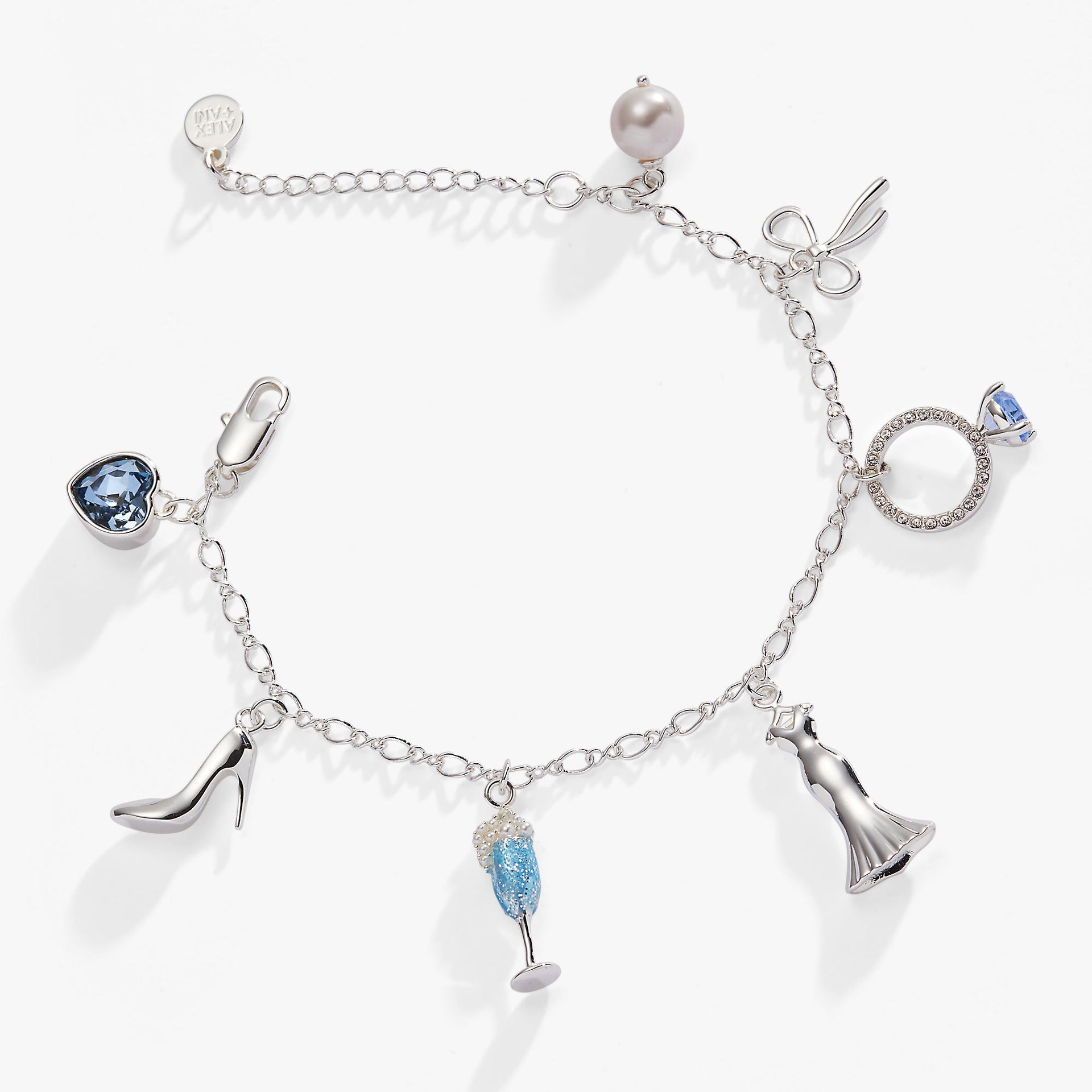 Bridal Multi-Charm Adjustable Chain Bracelet for Weddings