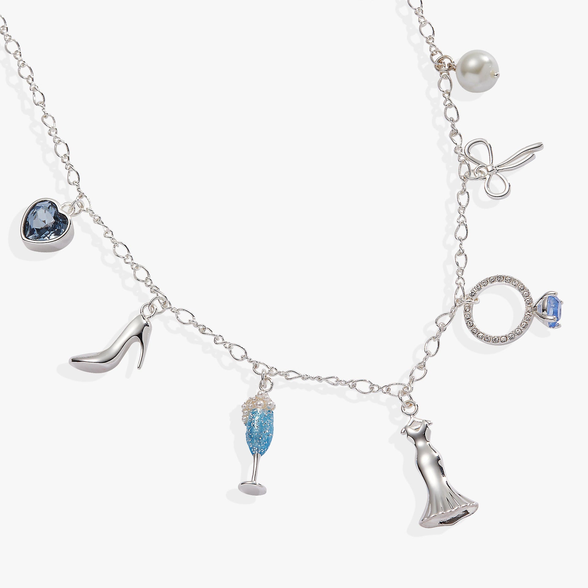 Bridal Multi-Charm Necklace with Wedding Theme Charms