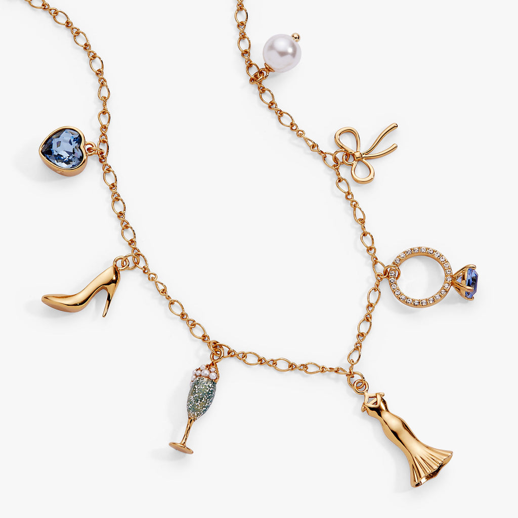 Bridal Multi-Charm Necklace with Wedding Theme Charms
