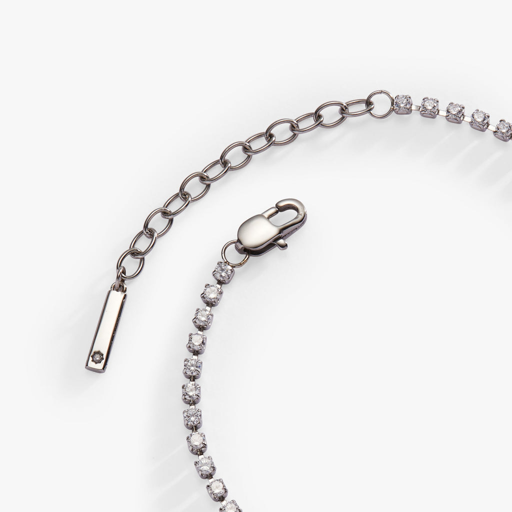Bride Crystal Tennis Bracelet in Silver for Wedding Day Glamour