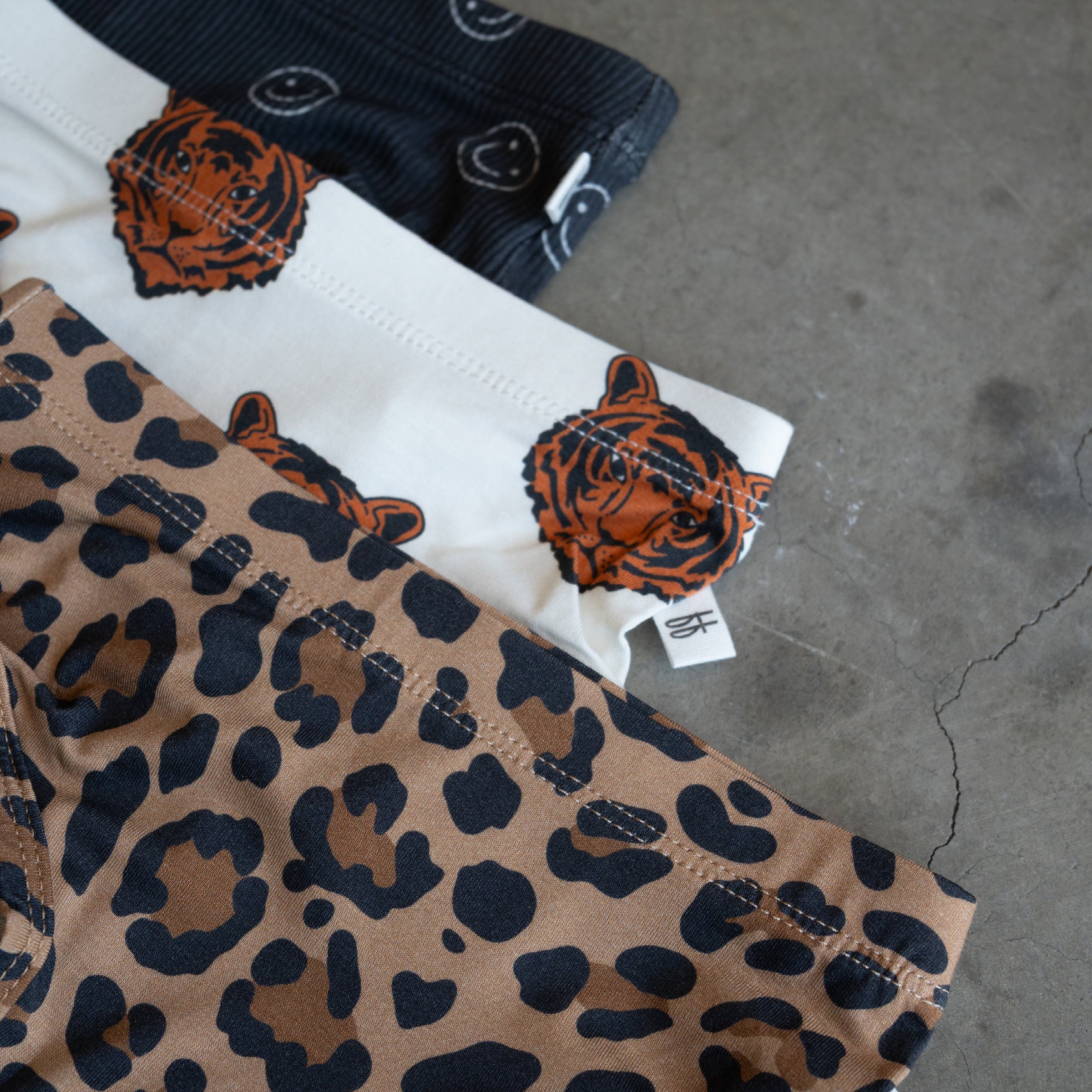 Girls 3-Pack Bamboo Briefs Leopard Tiger and Smiley Print