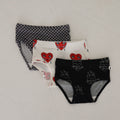 Girl's Bamboo Briefs (3 Pack) | Flaming Hearts, Sad Girl & Street Micro Check