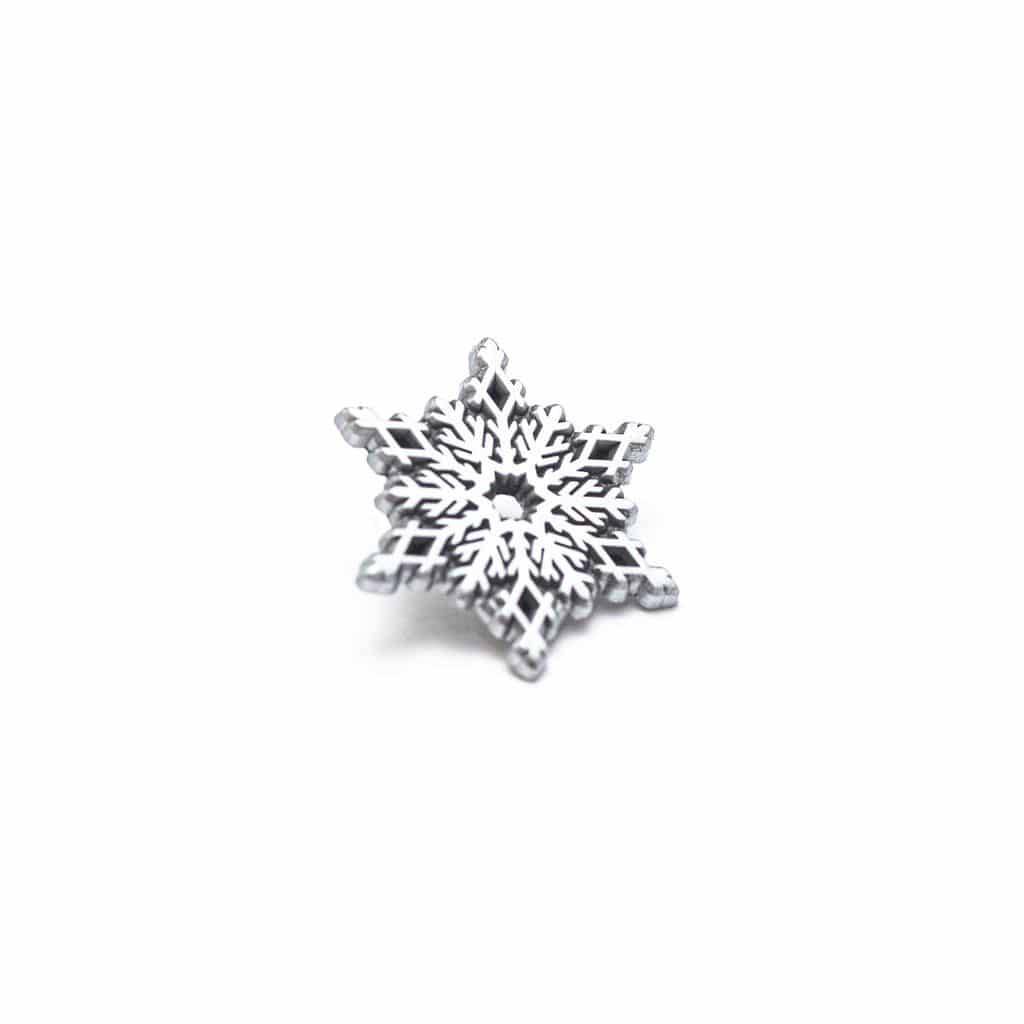 Antique Silver Snowflake Enamel Pin