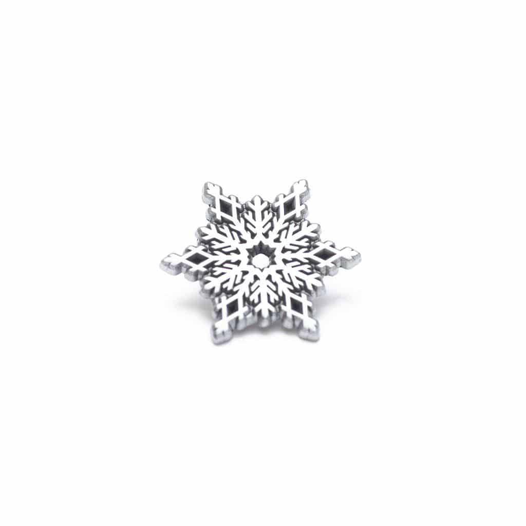 Antique Silver Snowflake Enamel Pin