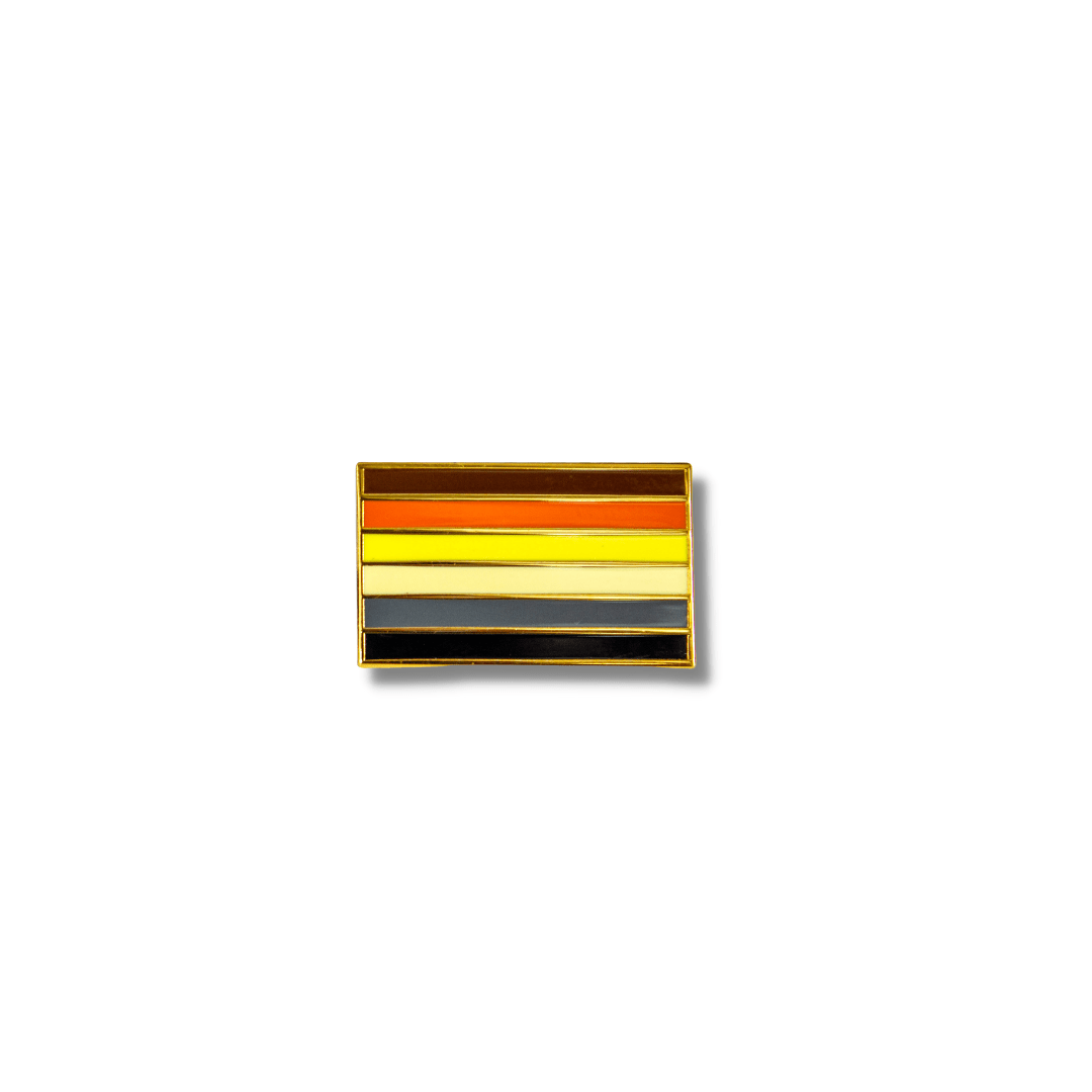 Bear Pride Flag Pin – Hard Enamel Lapel Pin with Double Post & Locking Backs