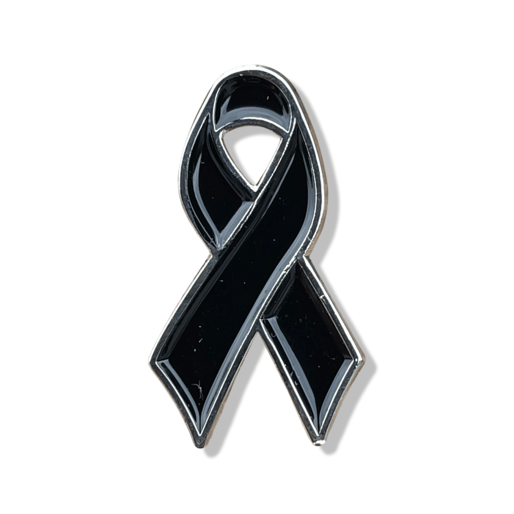 Black Awareness Ribbon Enamel Pin