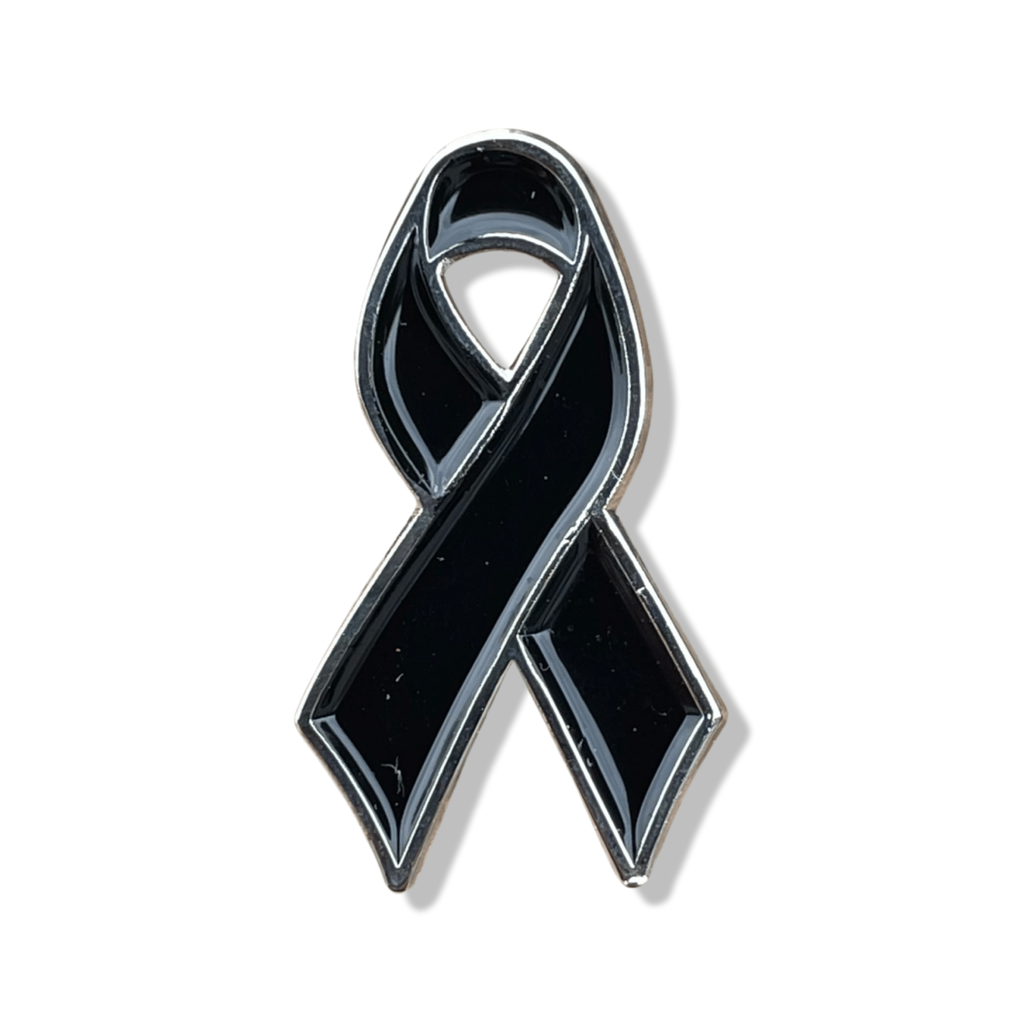 Black Awareness Ribbon Enamel Pin