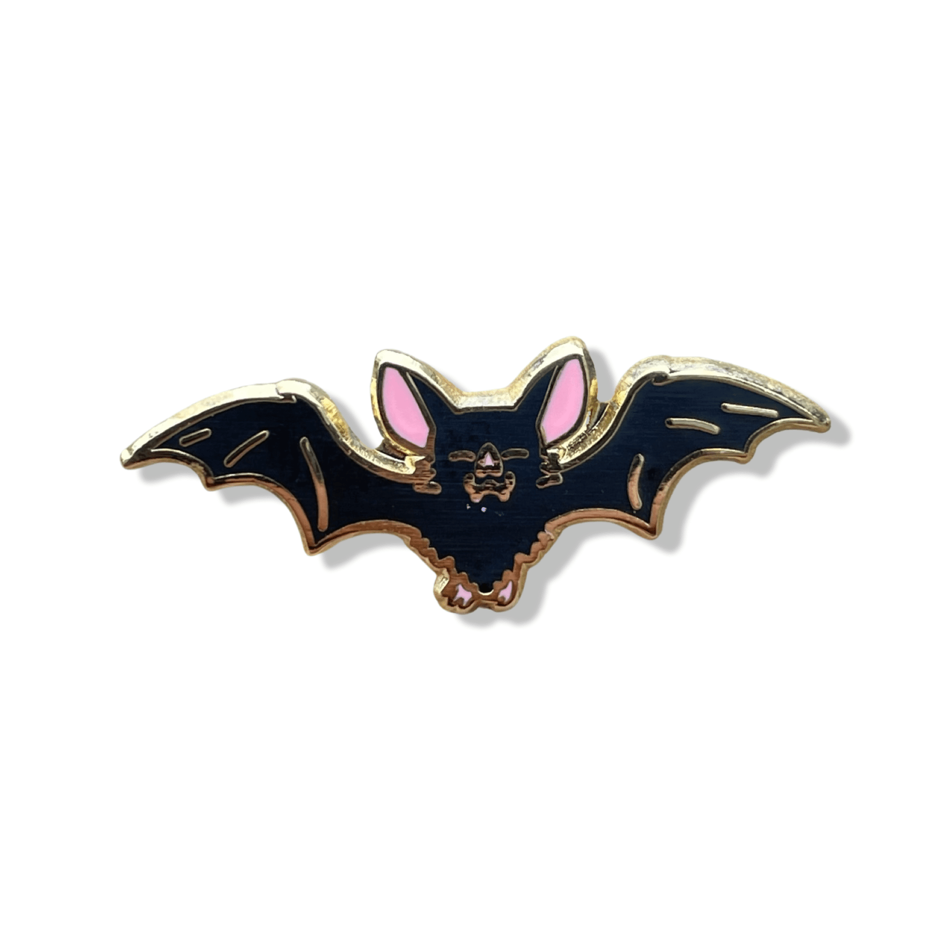 Black Bat Enamel Pin – Hard Enamel Double Post Pin with Rubber Backs