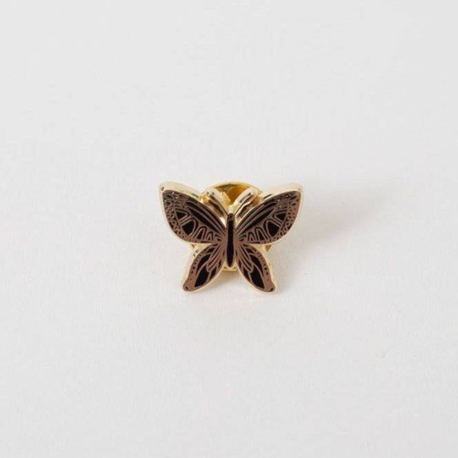 Black Butterfly Enamel Pin – Symbol of Strength, Mystery & Rebirth