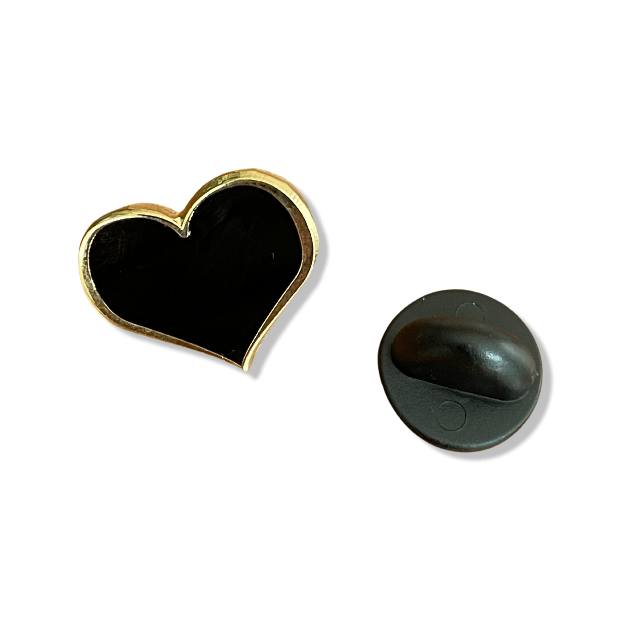 Black Heart Enamel Pin – ¾-inch Everyday Gothic Accent (Also 1, ½ and ¼-inch)