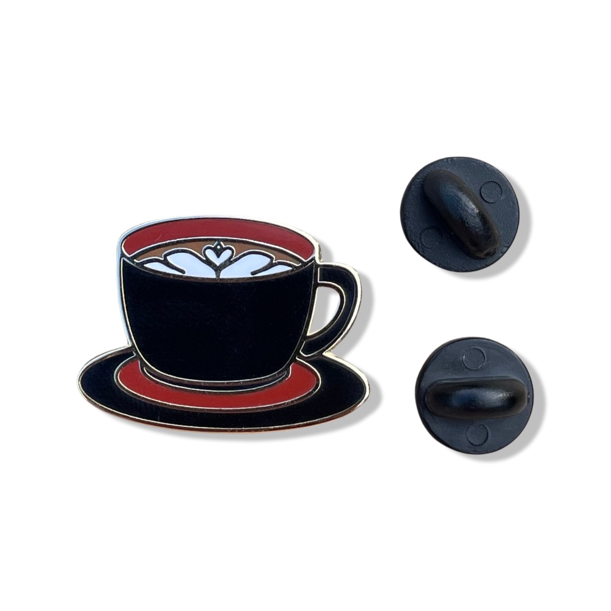 Black Latte Coffee Cup Enamel Pin
