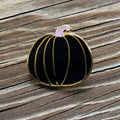 Black Pumpkin w Purple Stem Enamel Pin