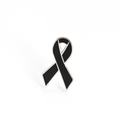 Black Ribbon Enamel Pin for Awareness - Support a Cause