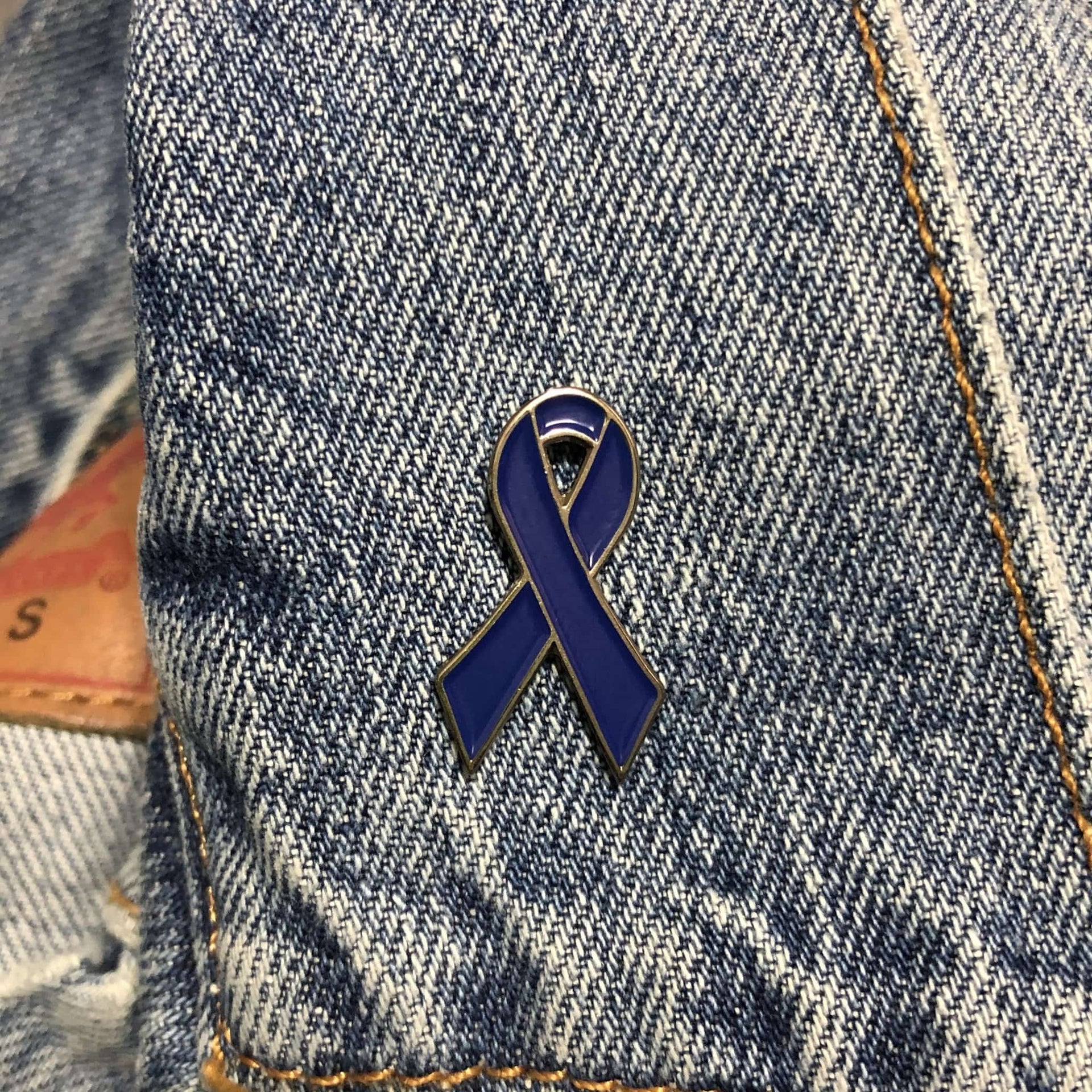 Blue Awareness Ribbon Pin - Soft Enamel Lapel Pin With Secure Rubber Backs