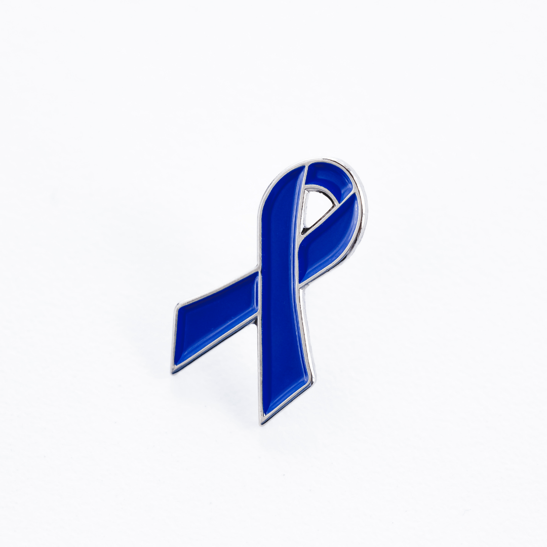 Blue Awareness Ribbon Pin - Soft Enamel Lapel Pin With Secure Rubber Backs
