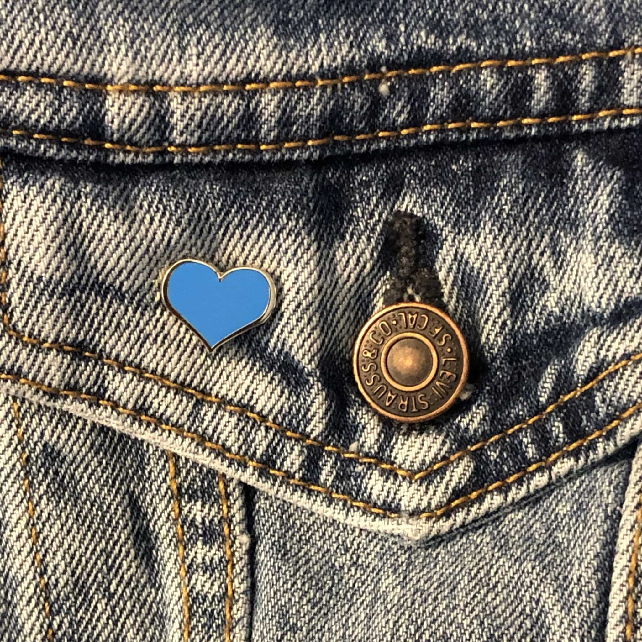 Blue Heart Enamel Pin – ¾-inch Everyday Size