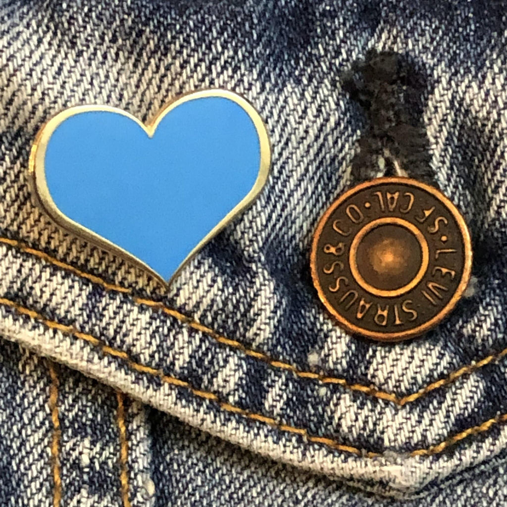 Blue Heart Enamel Pin — 1-inch